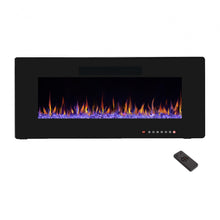 Load image into Gallery viewer, R.W.FLAME 42" Electric Fireplace, in-Wall Recessed and Wall Mounted, Electric Fireplace Heater with Timer,Multicolor Flames,Touch Screen,Remote Control, 750-1500W,Black