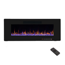 Load image into Gallery viewer, R.W.FLAME 48" Electric Fireplace, in-Wall Recessed and Wall Mounted, Electric Fireplace Heater with Timer,Multicolor Flames,Touch Screen,Remote Control, 750-1500W,Black