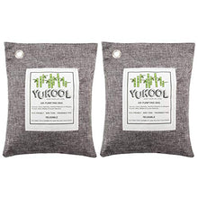 Load image into Gallery viewer, YUKOOL Charcoal Air Purifying Bags, 100% Bamboo Activated Charcoal Air Purifier and Air Freshener, Eco-Friendly for Home, 2pcs, 2 x 500g, Grey