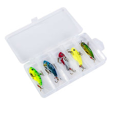 Load image into Gallery viewer, GemanFish 5pcs Fishing Lures Metal VIB Hard Spinner Blade Baits with Feathers Treble Hooks for Bass Walleyes Trout Fishing Spoons 5 Colors