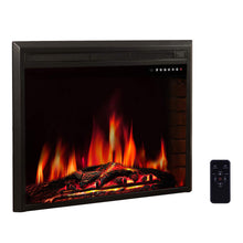 Load image into Gallery viewer, R.W.FLAME 28" Electric Fireplace Insert,Recessed in Wall Freestanding Heater,Large Screen,Touch Screen,Multicolor Flames, Remote Control,750w/1500w,Black