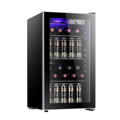 R.W.FLAME 26 Bottle Wine Cooler Refrigerator/Small Wine Cellar/Beer Counter/Wine Showcase, Single Zone Freestanding, Digital Temperature Control, Compressor Cooling System
