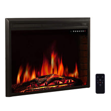 Load image into Gallery viewer, R.W.FLAME 33" Electric Fireplace Insert,Recessed in Wall Freestanding Heater,Large Screen,Touch Screen,Multicolor Flames, Remote Control,750w/1500w,Black