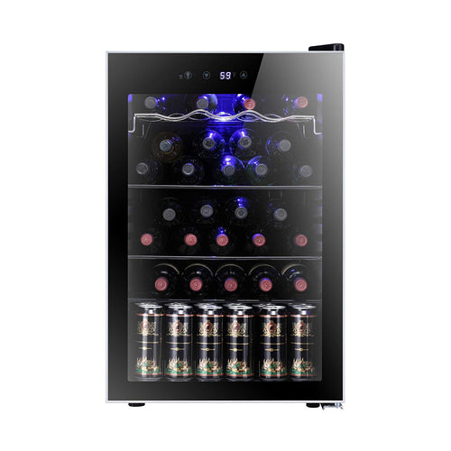 R.W.FLAME 37 Bottle Wine Cooler Refrigerator/Small Wine Cellar/Beer Counter/Wine Showcase, Single Zone Freestanding, Digital Temperature Control, Compressor Cooling System