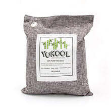 Load image into Gallery viewer, YUKOOL Charcoal Air Purifying Bags, 100% Bamboo Activated Charcoal Air Purifier and Air Freshener, Eco-Friendly for Home, 2pcs, 2 x 500g, Grey