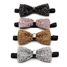 Load image into Gallery viewer, i-VTIES Pre-Tied Bow Tie,Satin,Men's Rhinestone,Crystal Premium Metallic,Multicolored,Adjustable Length