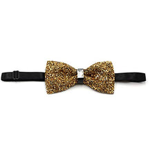 Load image into Gallery viewer, i-VTIES Pre-Tied Bow Tie,Satin,Men's Rhinestone,Silver and Gold,Adjustable Length