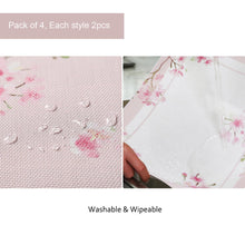 Load image into Gallery viewer, Topadorn Woven Vinyl Placemat Plastic Wipeable Washable Kitchen Dining Table Mat Non Slip Heat Stain Resistant, Pink, Set of 4