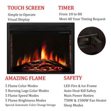 Load image into Gallery viewer, R.W.FLAME 36" Electric Fireplace Insert,Recessed in Wall Freestanding Heater,Large Screen,Touch Screen,Multicolor Flames, Remote Control,750w/1500w,Black