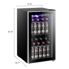 Load image into Gallery viewer, R.W.FLAME 26 Bottle Wine Cooler Refrigerator/Small Wine Cellar/Beer Counter/Wine Showcase, Single Zone Freestanding, Digital Temperature Control, Compressor Cooling System