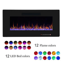 Load image into Gallery viewer, R.W.FLAME 36" Electric Fireplace, in-Wall Recessed and Wall Mounted, Electric Fireplace Heater with Timer,Multicolor Flames,Touch Screen,Remote Control, 750-1500W,Black