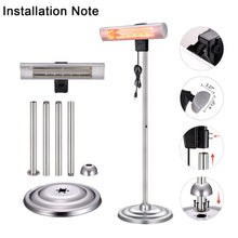Load image into Gallery viewer, R.W.FLAME Electric Patio Heater, Electric Infrared Heater, Adjustable Standing/Outdoor Infrared Heater, Weather &amp; Dust Proof, High Heat Efficiency, Waterproof IP65 Rated, Line Switch Control, 1500W