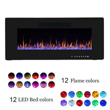 Load image into Gallery viewer, R.W.FLAME 42" Electric Fireplace, in-Wall Recessed and Wall Mounted, Electric Fireplace Heater with Timer,Multicolor Flames,Touch Screen,Remote Control, 750-1500W,Black