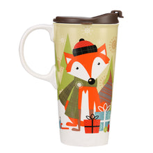 Load image into Gallery viewer, Ceramic Travel Mug for Coffee or Tea Sealed Lid 17 oz.with Gift Box,Fox