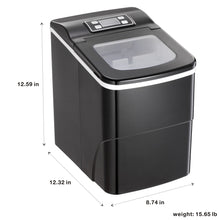 Load image into Gallery viewer, Kismile Ice Maker Machine for Countertop - Makes 26 Lbs of Ice Per 24 Hours - Ice Cubes Ready in 6 Mins, Ideal Ice Maker for Home/Office/Bar with Scoop and Basket, Lcd Display (Black)