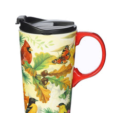 Load image into Gallery viewer, Topadorn Coffee Ceramic Mug Porcelain Latte Tea Cup With Lid in Gift Box 17oz., Give Thanks Cardinal