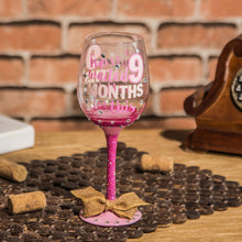 Load image into Gallery viewer, Topadorn Red Wine Glass Hand-Painted Months Girl Claret Cup for Gift Entertaining 12 oz,Pink