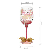 Load image into Gallery viewer, Topadorn Red Wine Glass Hand-Painted Months Girl Claret Cup for Gift Entertaining 12 oz,Pink