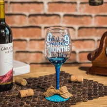 Load image into Gallery viewer, Topadorn Red Wine Glass Hand-Painted Months Boy Claret Cup for Gift Entertaining 12 oz,Blue