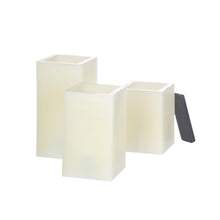 Load image into Gallery viewer, CEDAR HOME Flameless LED Candle  Square Pillar Wax with Remote, Battery Operated, Set of 3, Milky White