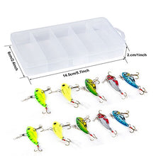 Load image into Gallery viewer, GemanFish Blade Baits,10pcs Metal VIB Hard Fishing Lures,5 Colors Spinner Fishing Spoons with Feathers and Treble Hooks for Crank Bait Bass Trout Walleye Carp Salmon Catfish