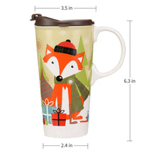 Load image into Gallery viewer, Ceramic Travel Mug for Coffee or Tea Sealed Lid 17 oz.with Gift Box,Fox