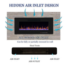 Load image into Gallery viewer, R.W.FLAME 42" Electric Fireplace, in-Wall Recessed and Wall Mounted, Electric Fireplace Heater with Timer,Multicolor Flames,Touch Screen,Remote Control, 750-1500W,Black