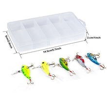 Load image into Gallery viewer, GemanFish 5pcs Fishing Lures Metal VIB Hard Spinner Blade Baits with Feathers Treble Hooks for Bass Walleyes Trout Fishing Spoons 5 Colors