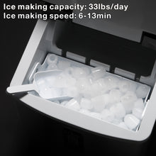 Load image into Gallery viewer, Kismile Stainless Steel Ice Maker Machine for Countertop - 33Lbs/24 Hours - Ice Cubes Ready in 11 Mins, 2.2Lb Ice Storage, Ideal Ice Maker for Home/Office/Bar with Scoop and Basket