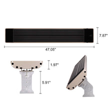 Load image into Gallery viewer, R.W.FLAME Electric Patio Heater, Electric Radiant Infrared Heater, Indoor/Outdoor Wall-Mounted Patio Heater with Remote Control. 24 Hours Timer, Aluminum and Tempered Glass Construction