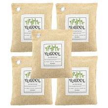Load image into Gallery viewer, YUKOOL Charcoal Air Purifying Bags, 100% Bamboo Activated Charcoal Air Purifier and Air Freshener, Eco-Friendly for Home, 5pcs, 5 x 200g, Yellow