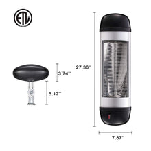 Load image into Gallery viewer, R.W.FLAME Electric Patio Heater, Electric Infrared Heater, Indoor/Outdoor Wall-Mounted Patio Heater, Carbon Fiber, Automatic Overheat Protection, Waterproof, 1500W