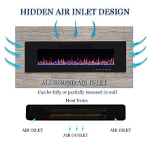 Load image into Gallery viewer, R.W.FLAME 60" Electric Fireplace, in-Wall Recessed and Wall Mounted, Electric Fireplace Heater with Timer,Multicolor Flames,Touch Screen,Remote Control, 750-1500W,Black
