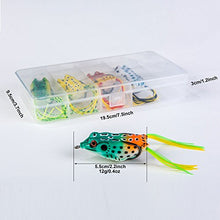 Load image into Gallery viewer, GemanFish Fishing Lures Top Water Floating Weedless Lure Hollow Frog Fishing Lures Soft Topwater Baits with Tackle Box for Bass Snake Head Saltwater Freshwater Fishing