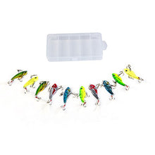 Load image into Gallery viewer, GemanFish Blade Baits,10pcs Metal VIB Hard Fishing Lures,5 Colors Spinner Fishing Spoons with Feathers and Treble Hooks for Crank Bait Bass Trout Walleye Carp Salmon Catfish