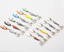 Load image into Gallery viewer, GemanFish Spinner Fishing Lures,12pcs Hard Metal Baits with Tackle Box,Rooster Tail Fishing Lures Kit for Bass Trout Salmon