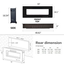 Load image into Gallery viewer, R.W.FLAME 50" Electric Fireplace, in-Wall Recessed and Wall Mounted, Electric Fireplace Heater with Timer,Multicolor Flames,Touch Screen,Remote Control, 750-1500W,Black