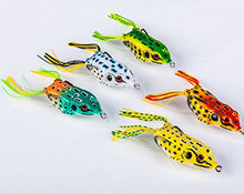 Load image into Gallery viewer, GemanFish Fishing Lures Top Water Floating Weedless Lure Hollow Frog Fishing Lures Soft Topwater Baits with Tackle Box for Bass Snake Head Saltwater Freshwater Fishing