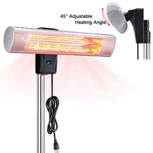 Load image into Gallery viewer, R.W.FLAME Electric Patio Heater, Electric Infrared Heater, Adjustable Standing/Outdoor Infrared Heater, Weather &amp; Dust Proof, High Heat Efficiency, Waterproof IP65 Rated, Line Switch Control, 1500W