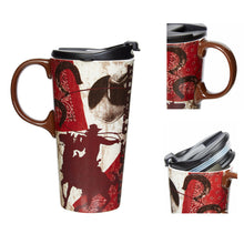 Load image into Gallery viewer, Ceramic Travel Mug for Coffee or Tea Sealed Lid 17 oz.with Gift Box,Horsemen