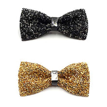 Load image into Gallery viewer, i-VTIES Pre-Tied Bow Tie,Satin,Men's Rhinestone,Crystal Premium Metallic,Multicolored,Adjustable Length