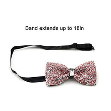 Load image into Gallery viewer, i-VTIES Pre-Tied Bow Tie,Satin,Men's Rhinestone,Crystal Premium Metallic,Pink,Adjustable Length