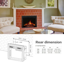 Load image into Gallery viewer, R.W.FLAME 33" Electric Fireplace Insert,Recessed in Wall Freestanding Heater,Large Screen,Touch Screen,Multicolor Flames, Remote Control,750w/1500w,Black