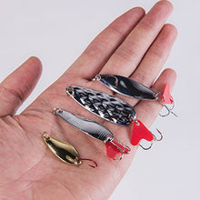 Load image into Gallery viewer, GemanFish Hard Metal Spoon Fishing Lure Set with Treble Hooks in a Plastic Tackle Box for Saltwater Freshwater Trout Bass Salmon Fishing,Pack of 45pcs