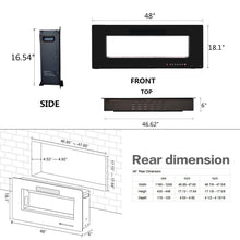 Load image into Gallery viewer, R.W.FLAME 48" Electric Fireplace, in-Wall Recessed and Wall Mounted, Electric Fireplace Heater with Timer,Multicolor Flames,Touch Screen,Remote Control, 750-1500W,Black