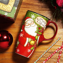 Load image into Gallery viewer, Ceramic Travel Mug for Coffee or Tea Sealed Lid 17 oz.with Gift Box,Santa Claus