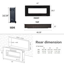 Load image into Gallery viewer, R.W.FLAME 42" Electric Fireplace, in-Wall Recessed and Wall Mounted, Electric Fireplace Heater with Timer,Multicolor Flames,Touch Screen,Remote Control, 750-1500W,Black