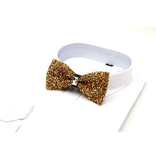 Load image into Gallery viewer, i-VTIES Pre-Tied Bow Tie,Satin,Men's Rhinestone,Crystal Premium Metallic,Gold,Adjustable Length