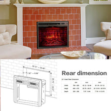 Load image into Gallery viewer, R.W.FLAME 33" Electric Fireplace Insert, Traditional Retro Recessed in Wall Freestanding Antiqued Heater,Glass Door,Mesh Screen,Touch Screen,Multicolor Flames, Remote Control,750w/1500w,Black