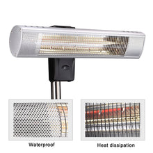 Load image into Gallery viewer, R.W.FLAME Electric Patio Heater, Electric Infrared Heater, Adjustable Standing/Outdoor Infrared Heater, Weather &amp; Dust Proof, High Heat Efficiency, Waterproof IP65 Rated, Line Switch Control, 1500W